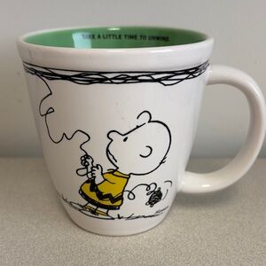 Peanuts Character White Mug with Green Interior